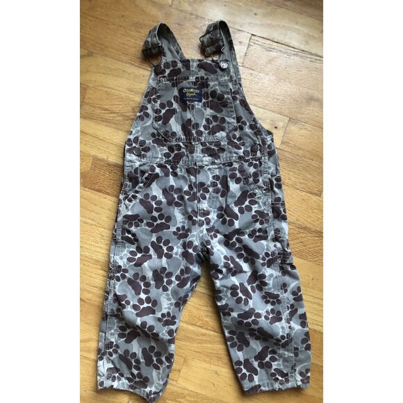 Osh Kosh 18M Paw Print Camo Overalls - Picture 1 of 8